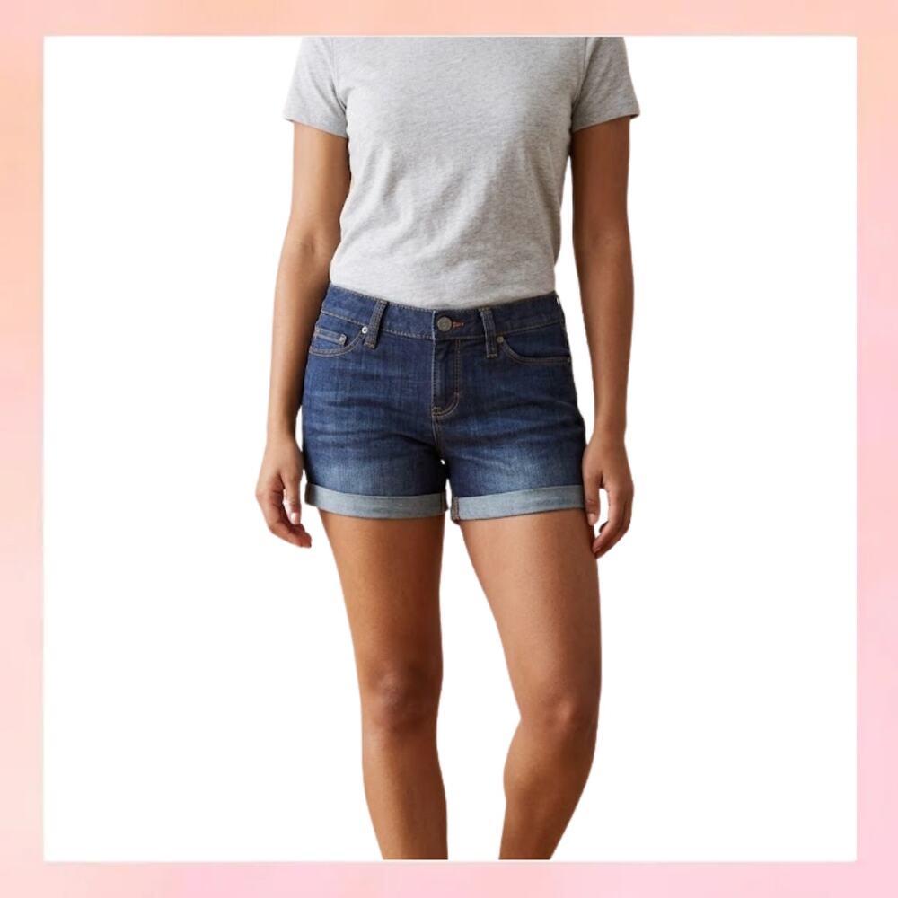 Banana Republic Dark Wash Cuffed Denim Jean Shorts Size 27/4